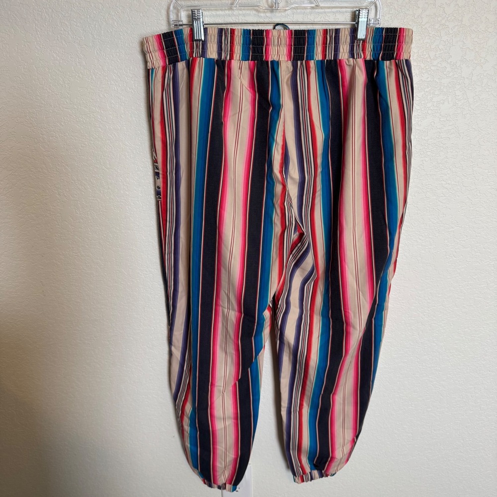 Western Boho Serape Striped Crazy Train Jogger Pants Multicolor 2XL - Picture 4 of 4